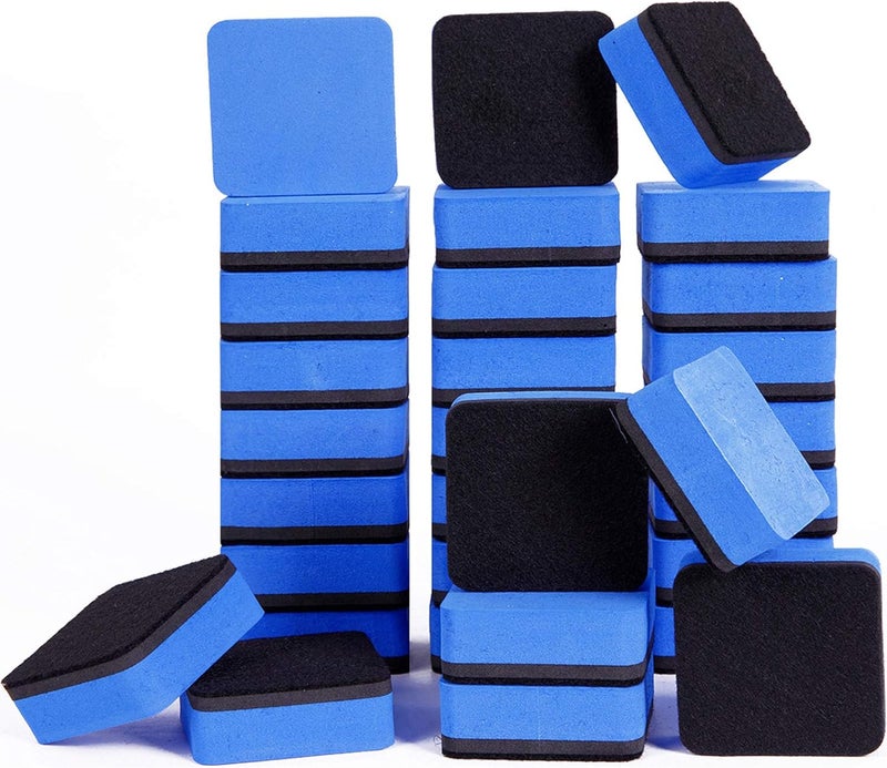 BINGBING Dry Erase Erasers, 48 Pack Magnetic Whiteboard Eraser Chalkboard Cleansers Wiper for Classroom Office & Home (blue48) - Image 1